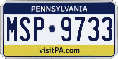 PA license plate MSP9733