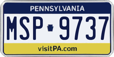 PA license plate MSP9737