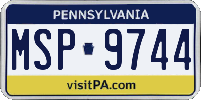 PA license plate MSP9744