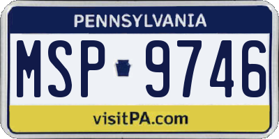 PA license plate MSP9746