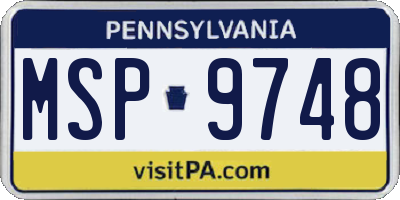 PA license plate MSP9748
