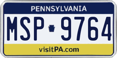 PA license plate MSP9764