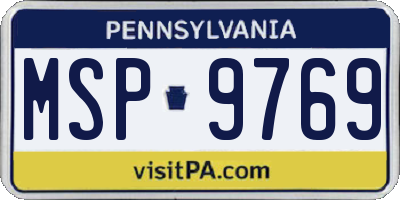 PA license plate MSP9769