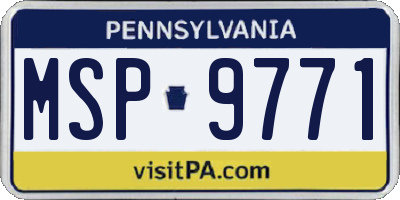 PA license plate MSP9771