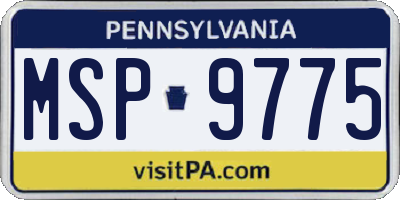 PA license plate MSP9775