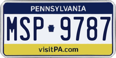 PA license plate MSP9787