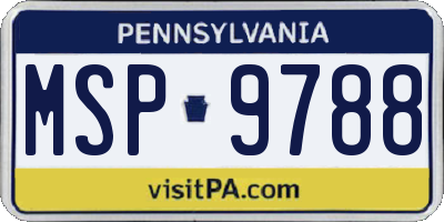 PA license plate MSP9788
