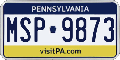 PA license plate MSP9873