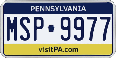 PA license plate MSP9977