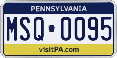 PA license plate MSQ0095