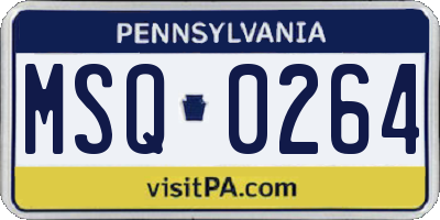 PA license plate MSQ0264