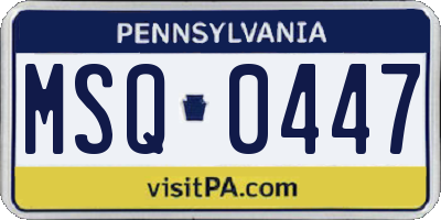 PA license plate MSQ0447