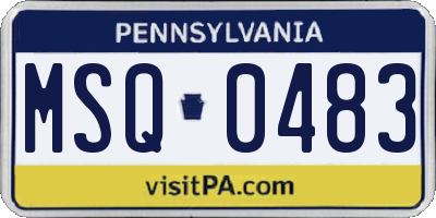 PA license plate MSQ0483