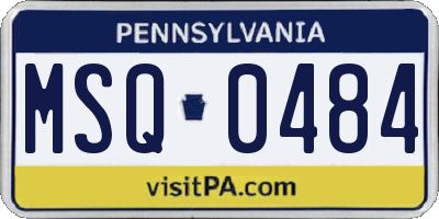 PA license plate MSQ0484