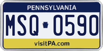 PA license plate MSQ0590