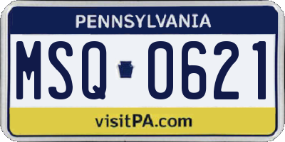 PA license plate MSQ0621