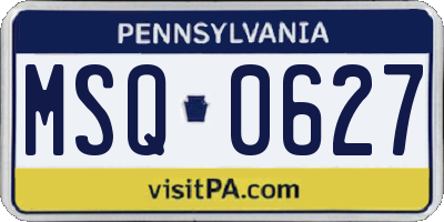 PA license plate MSQ0627