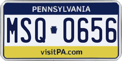 PA license plate MSQ0656