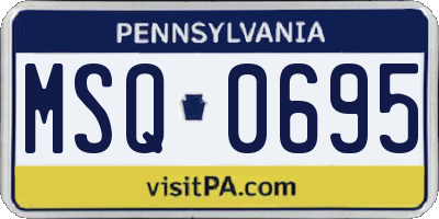 PA license plate MSQ0695