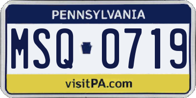 PA license plate MSQ0719
