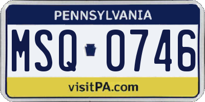 PA license plate MSQ0746