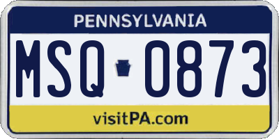 PA license plate MSQ0873
