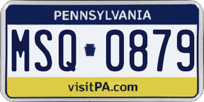 PA license plate MSQ0879