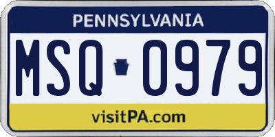 PA license plate MSQ0979