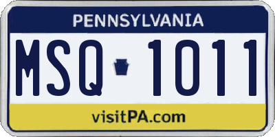 PA license plate MSQ1011