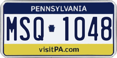 PA license plate MSQ1048