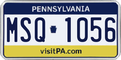 PA license plate MSQ1056
