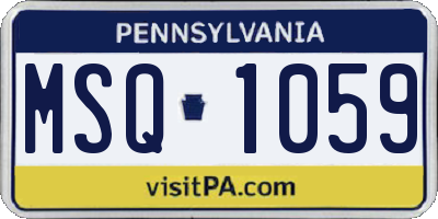 PA license plate MSQ1059