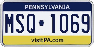 PA license plate MSQ1069