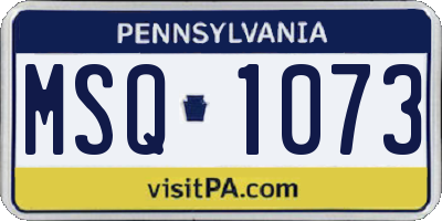 PA license plate MSQ1073