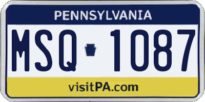 PA license plate MSQ1087