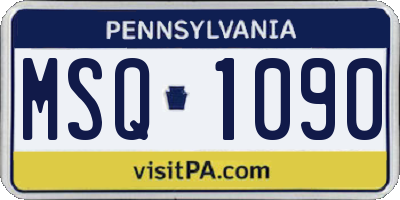 PA license plate MSQ1090