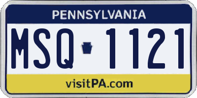 PA license plate MSQ1121