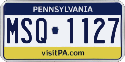 PA license plate MSQ1127
