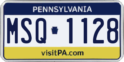 PA license plate MSQ1128