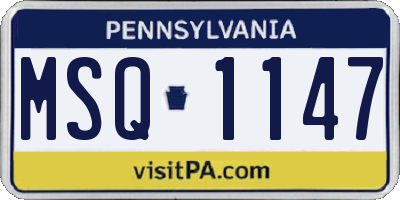 PA license plate MSQ1147