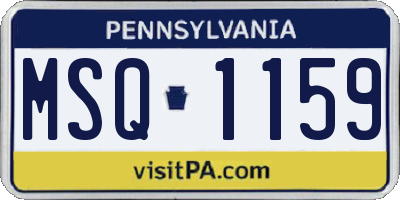 PA license plate MSQ1159