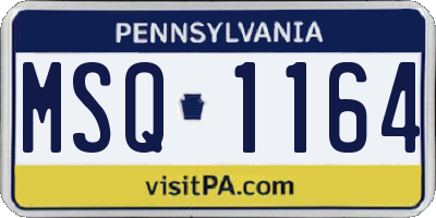 PA license plate MSQ1164