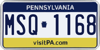 PA license plate MSQ1168