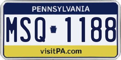 PA license plate MSQ1188