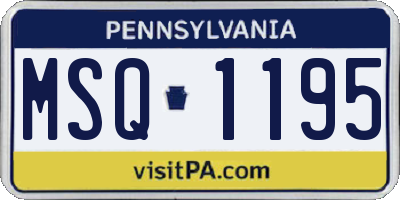 PA license plate MSQ1195