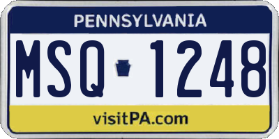 PA license plate MSQ1248