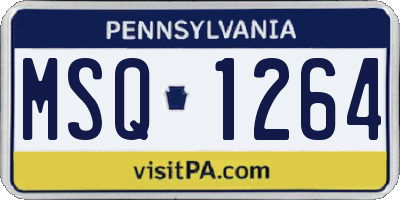 PA license plate MSQ1264