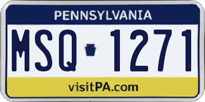 PA license plate MSQ1271