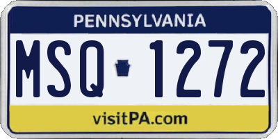 PA license plate MSQ1272