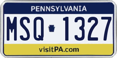 PA license plate MSQ1327